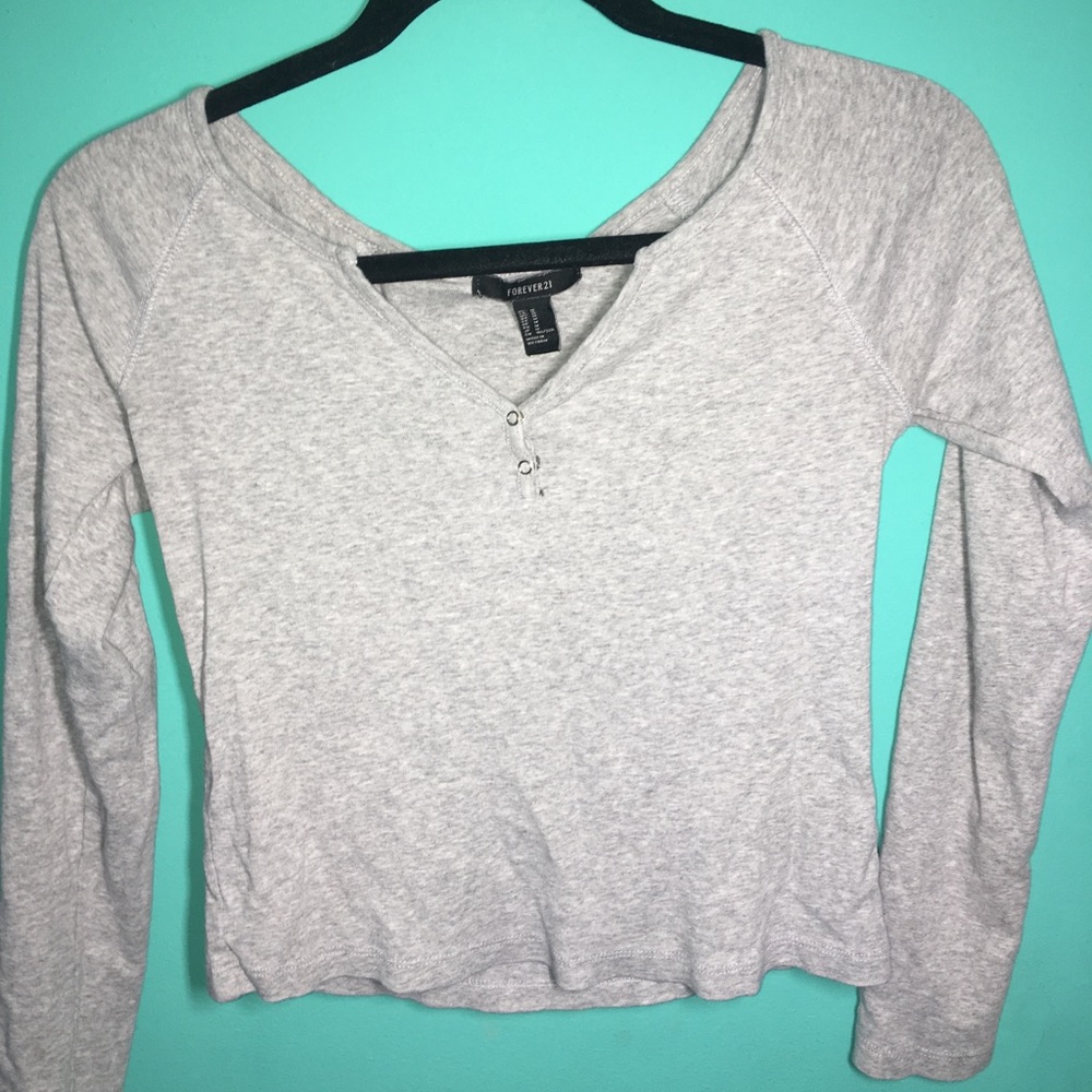 Grey Henley Top